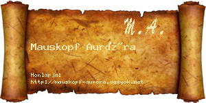 Mauskopf Auróra névjegykártya